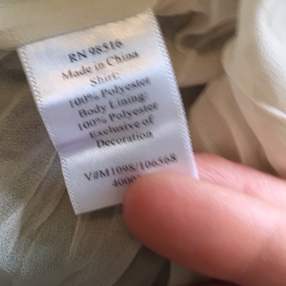 XL brown, cream and copper print sheer blouse - Picture 5 of 6